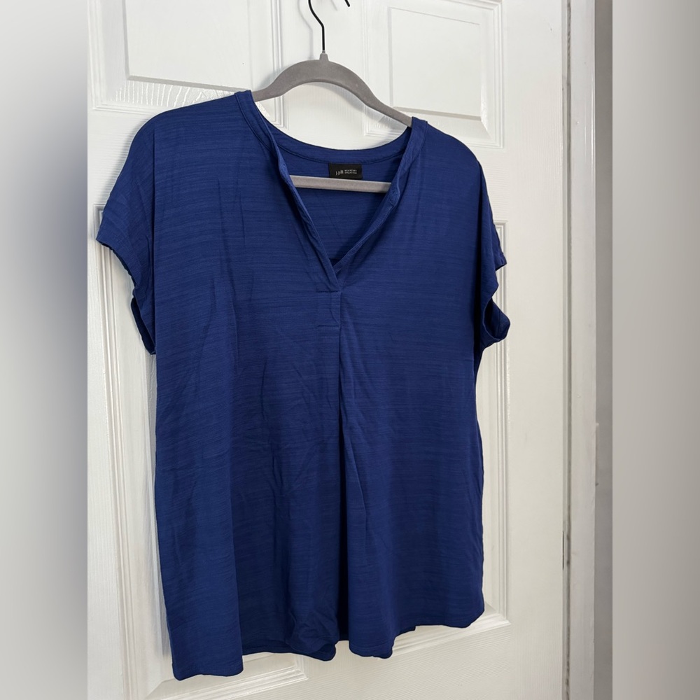 EUC J Jill Short Sleeve Blouse Top - Navy - Medium